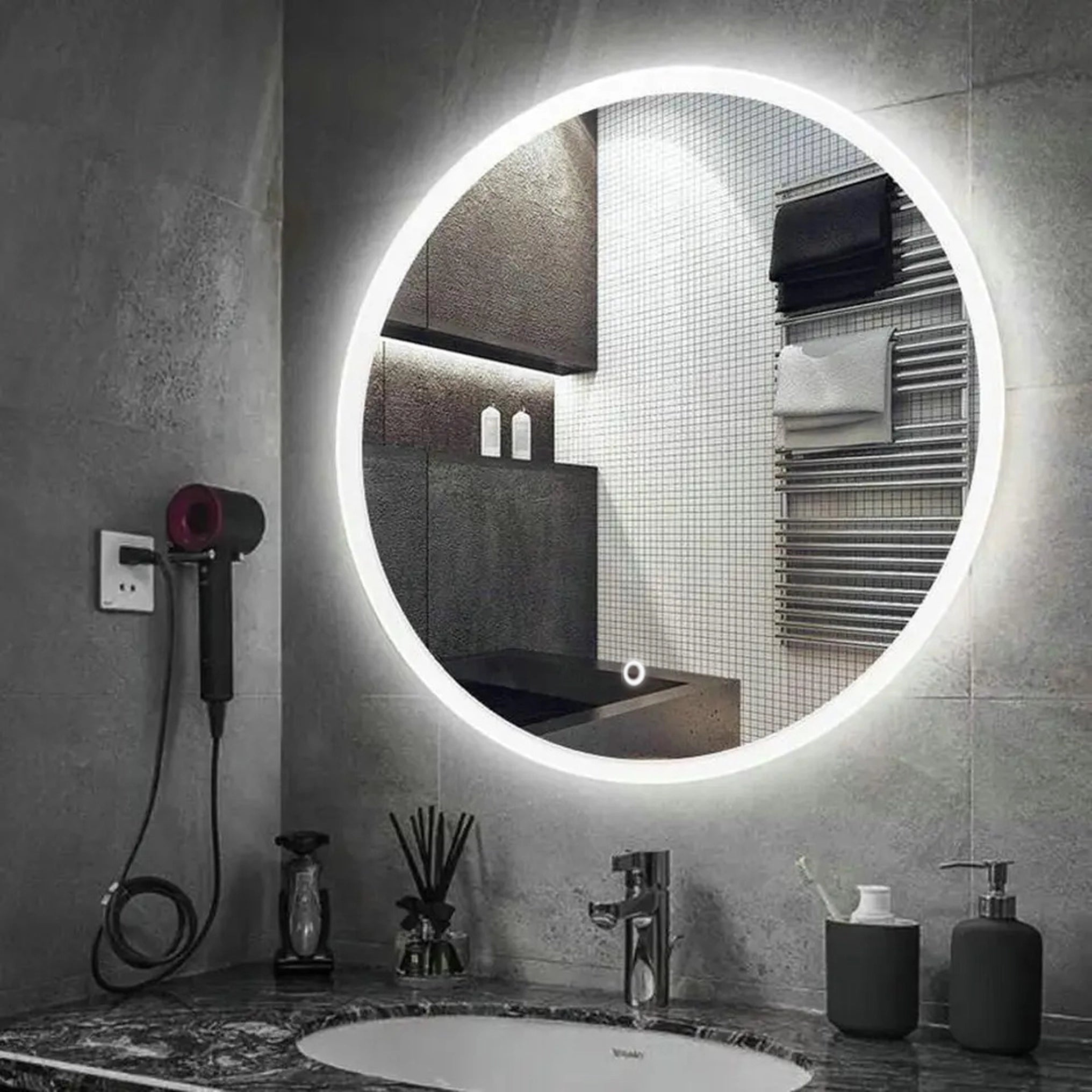 Oglinda de perete cu LED-uri FFJ - 80 cm