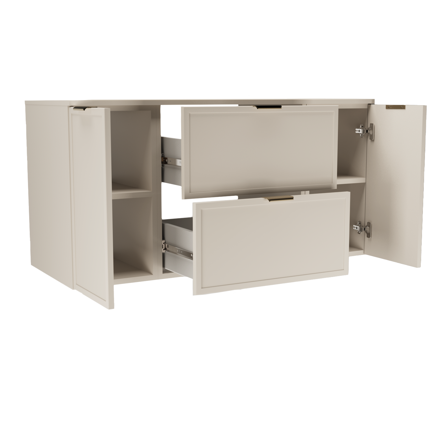 Dulap pentru lavoar 120 cm fronturi cu rama decorativa, 2 usi si 2 sertare Roma - Casmir