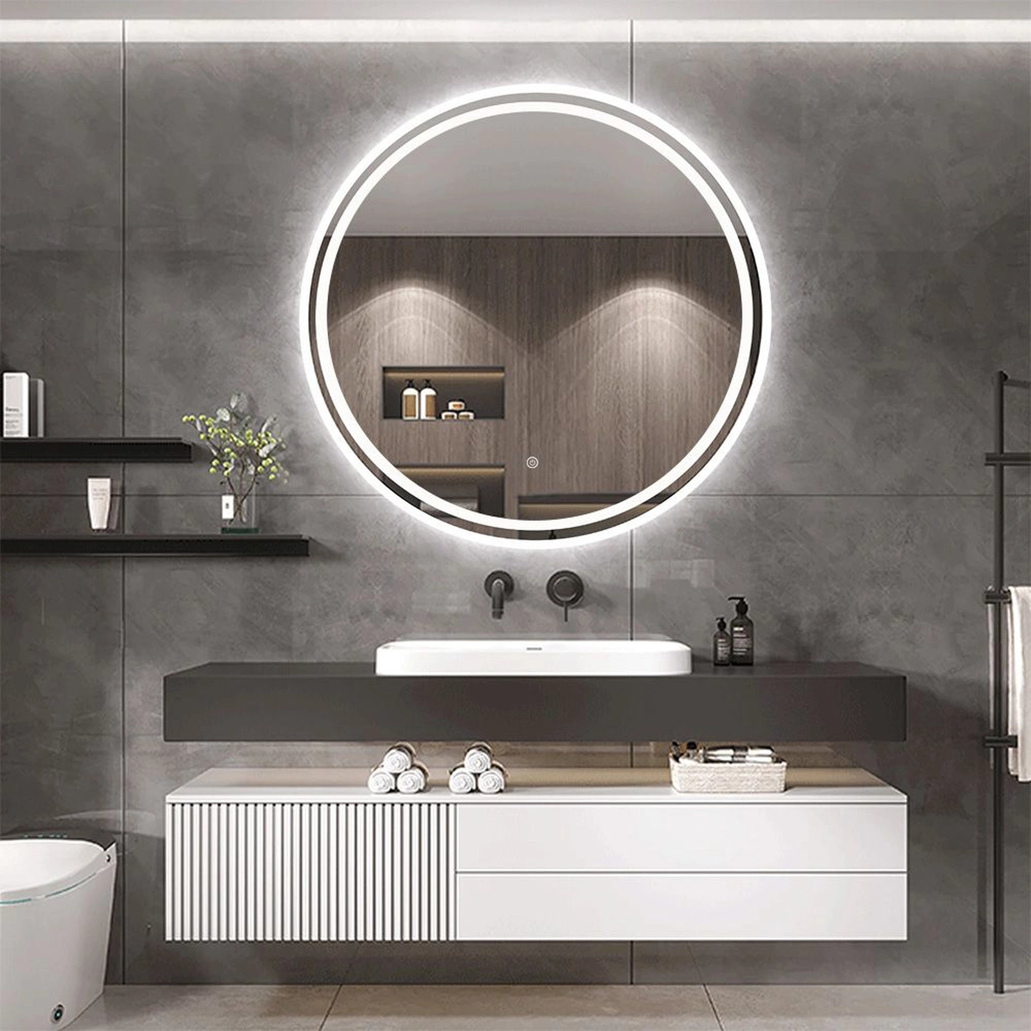 Oglindă de perete cu LED-uri BAS P11242 - 80 cm