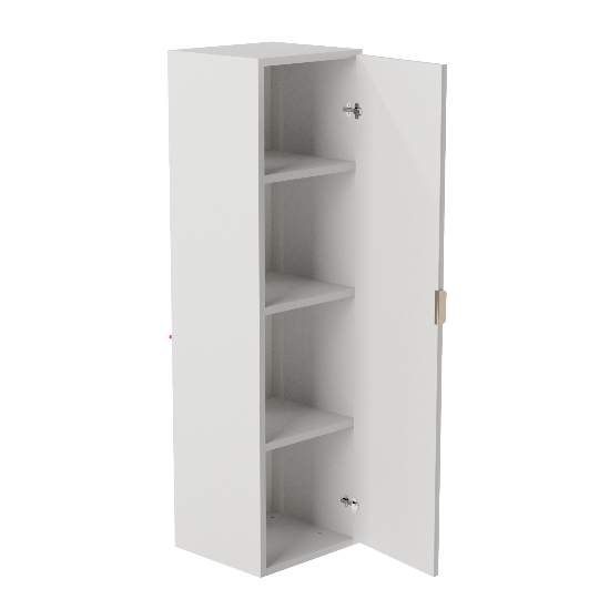 Dulap inalt pentru baie 120 cm, cu rafturi, fronturi cu rama decorativa Roma - Alb