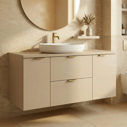 Dulap pentru lavoar 120 cm  cu 2 usi, cu 2 sertare, fronturi netede Orio - Casmir