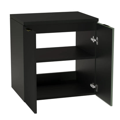 Dulap pentru lavoar 60 cm cu chiuveta, cu 2 usi, fronturi canelate Willy - Negru