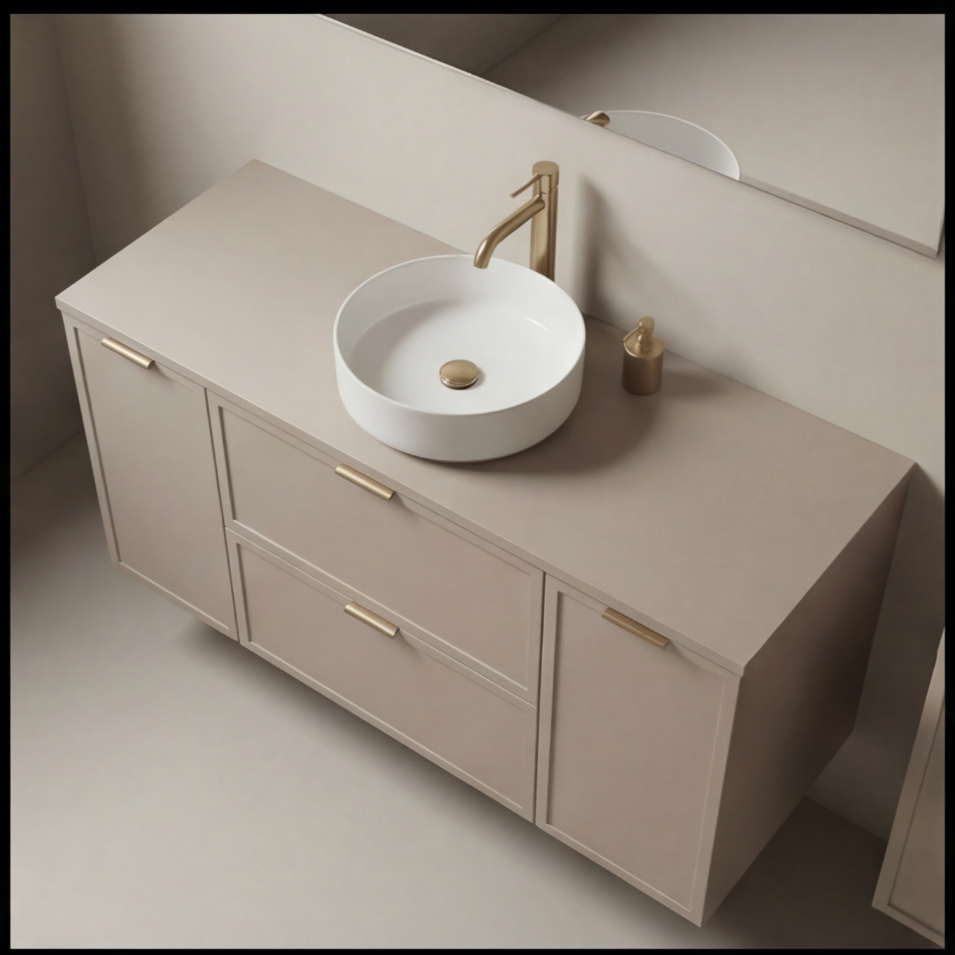 Dulap pentru lavoar 120 cm fronturi cu rama decorativa, 2 usi si 2 sertare Roma - Casmir
