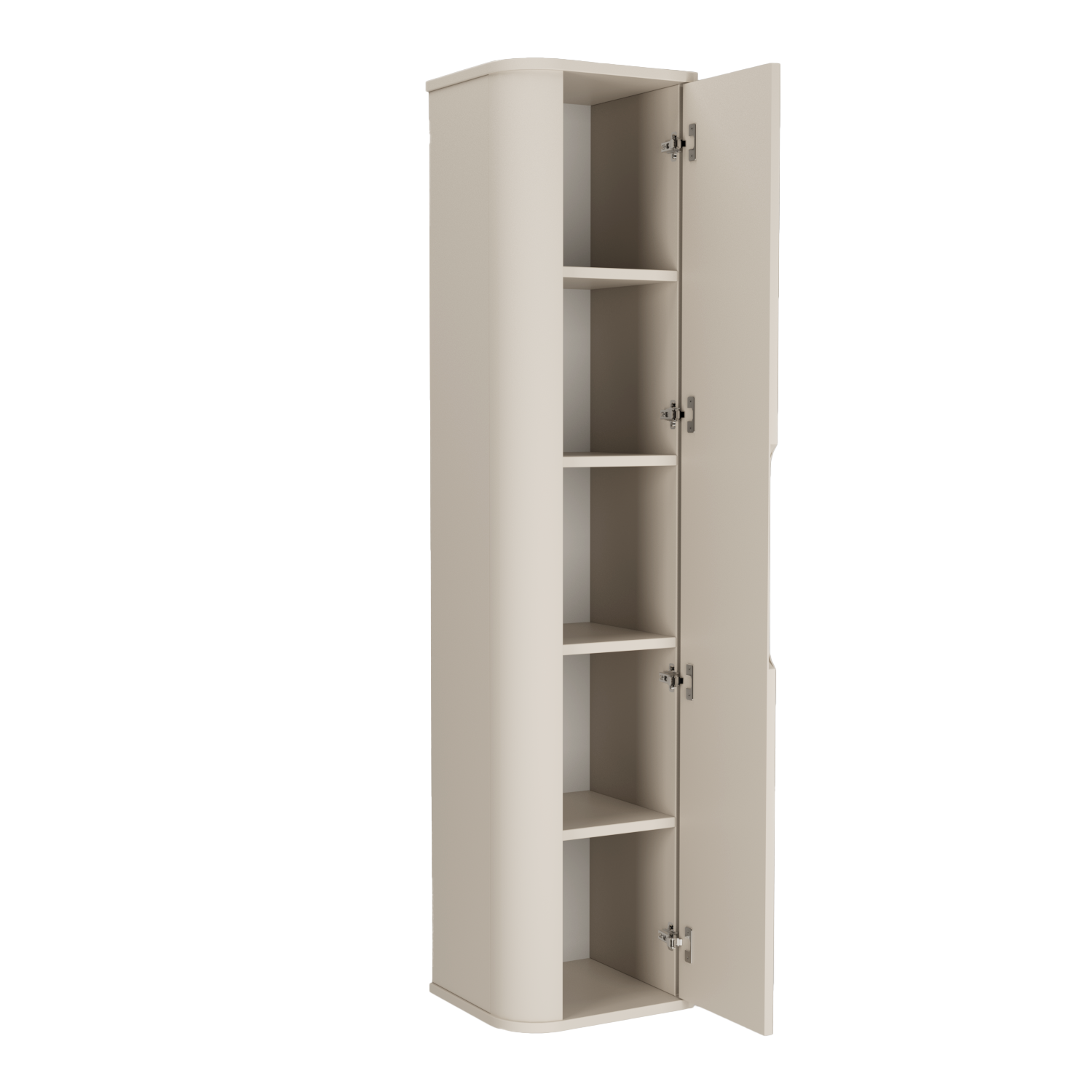 Dulap inalt pentru baie 160 cm, margini rotunjite, cu rafturi Luma - Casmir