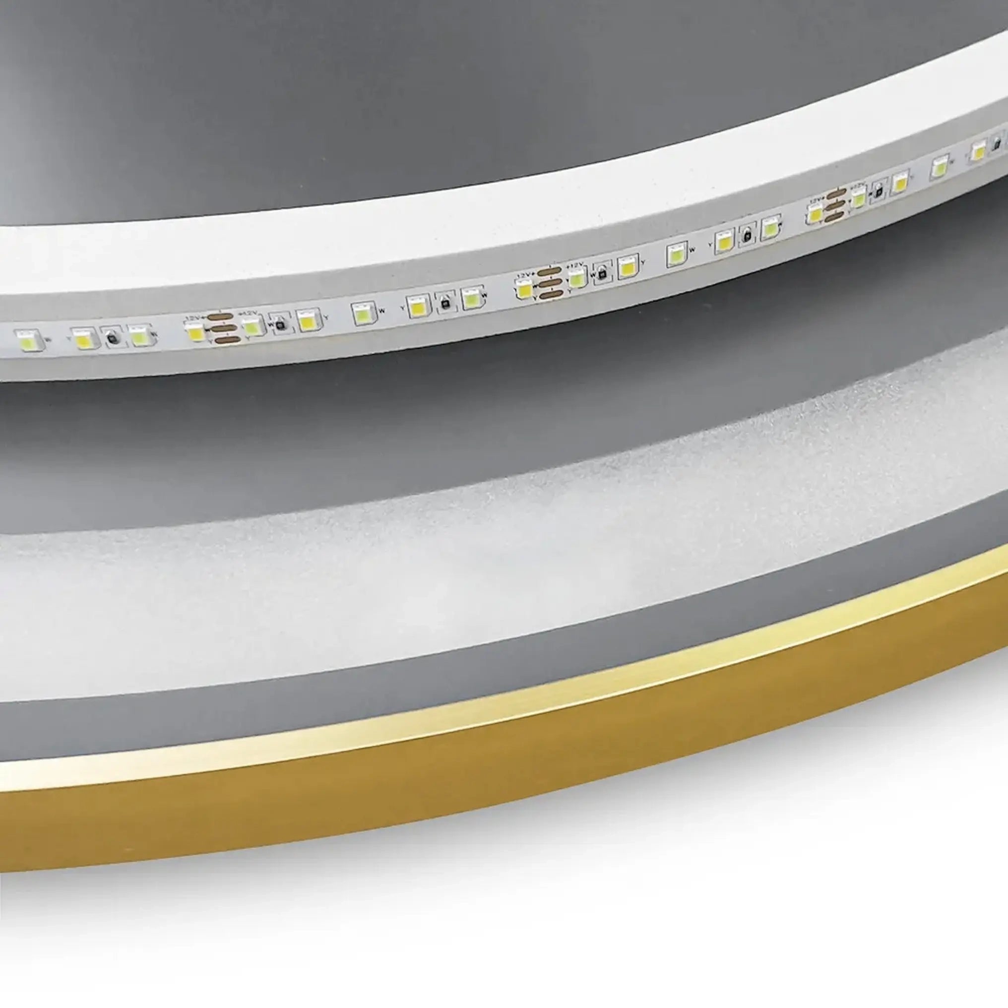 Oglinda de perete cu LED-uri MMJ Auriu Periat - 50 cm
