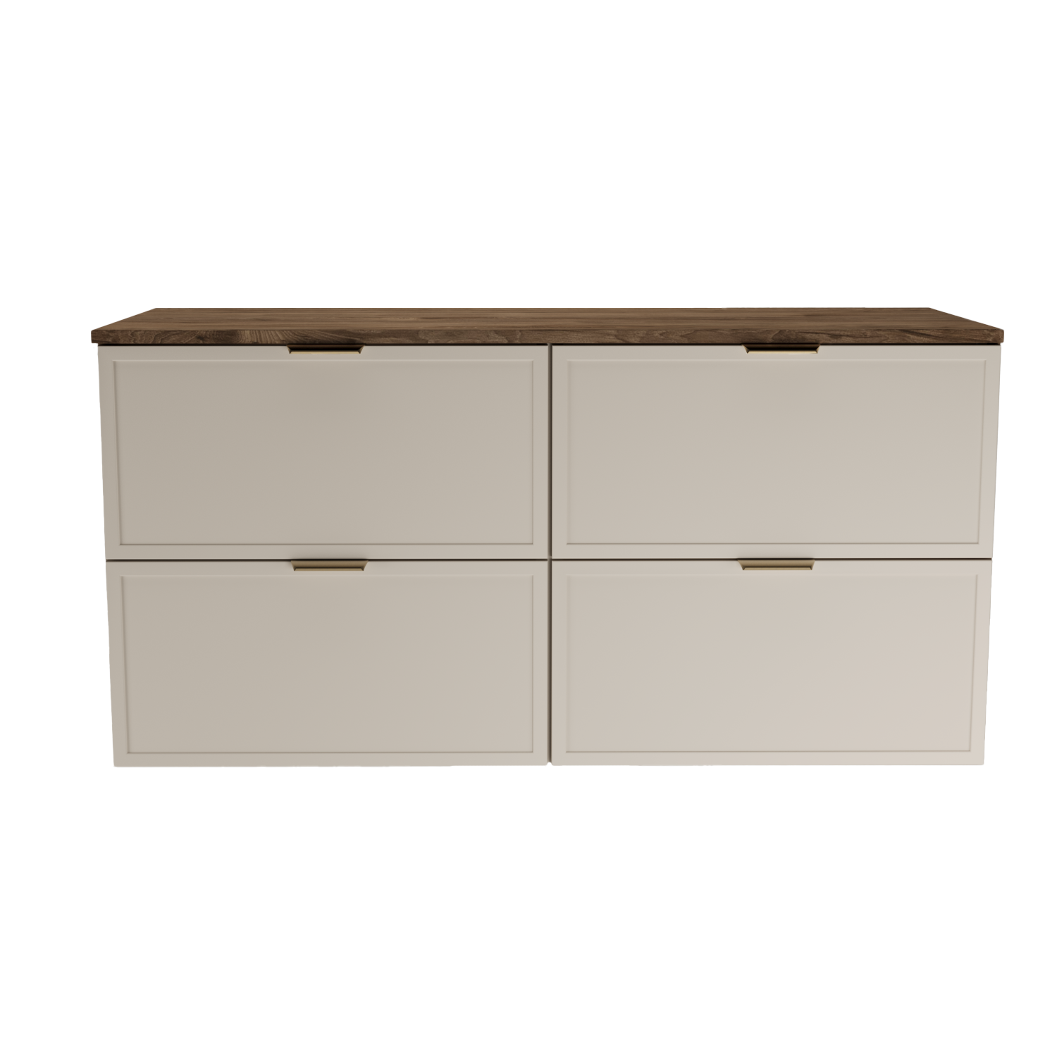 Dulap pentru lavoar 120 cm fronturi cu rama decorativa, 4 sertare Roma - Casmir/Nuc inchis