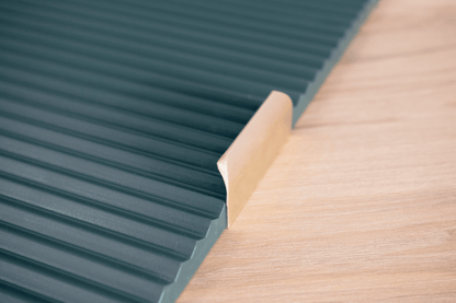 Dulap pentru lavoar 60 cm, cu 2 usi, fronturi canelate Willy - Verde/Nuc