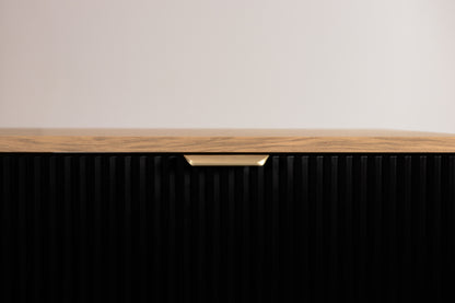 Dulap pentru lavoar 140 cm cu raft Willy - Negru/Nuc