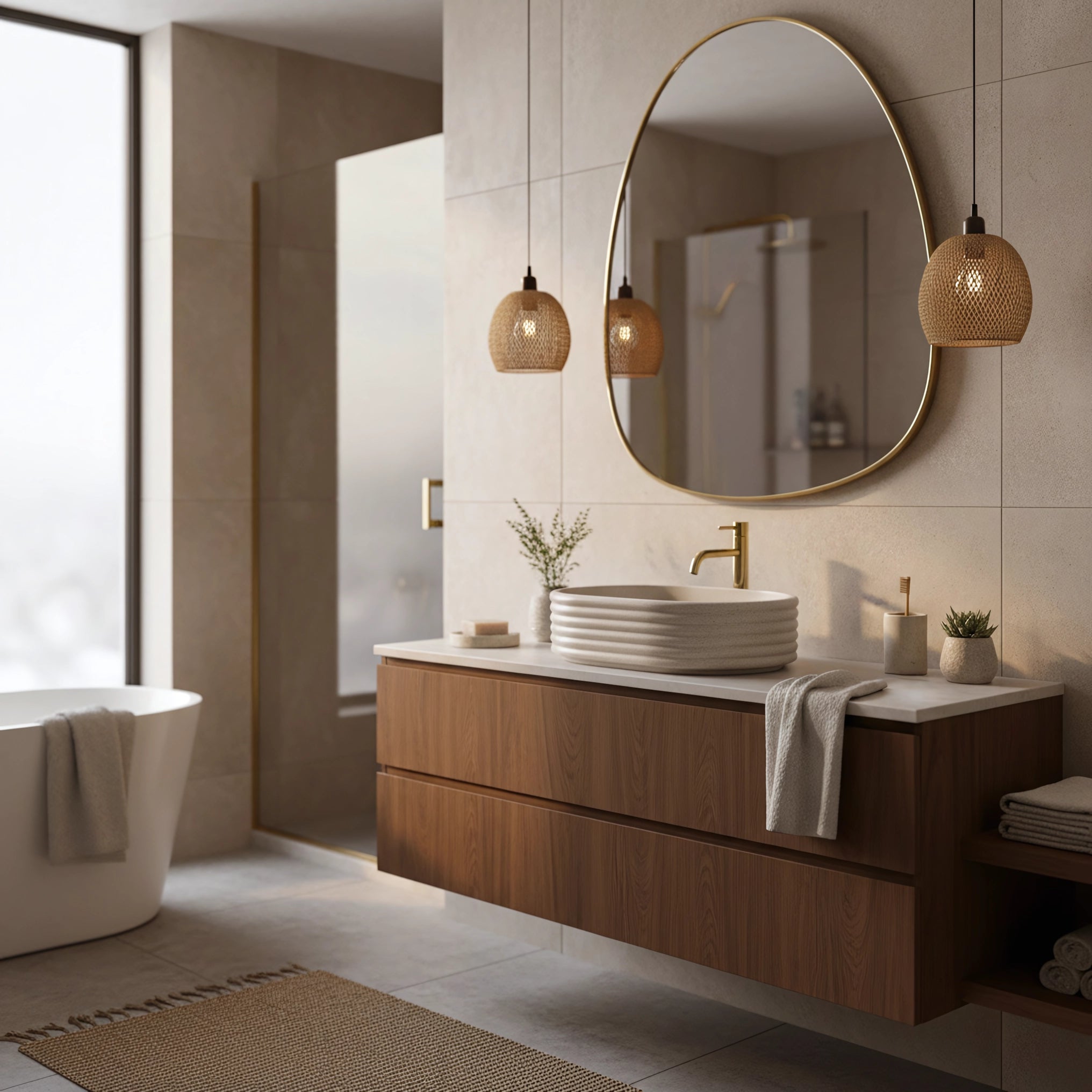 Chiuvetă de blat Nicoletta 50 cm - Beige