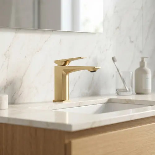 Baterie joasă pentru chiuvetă Prime - Auriu Periat