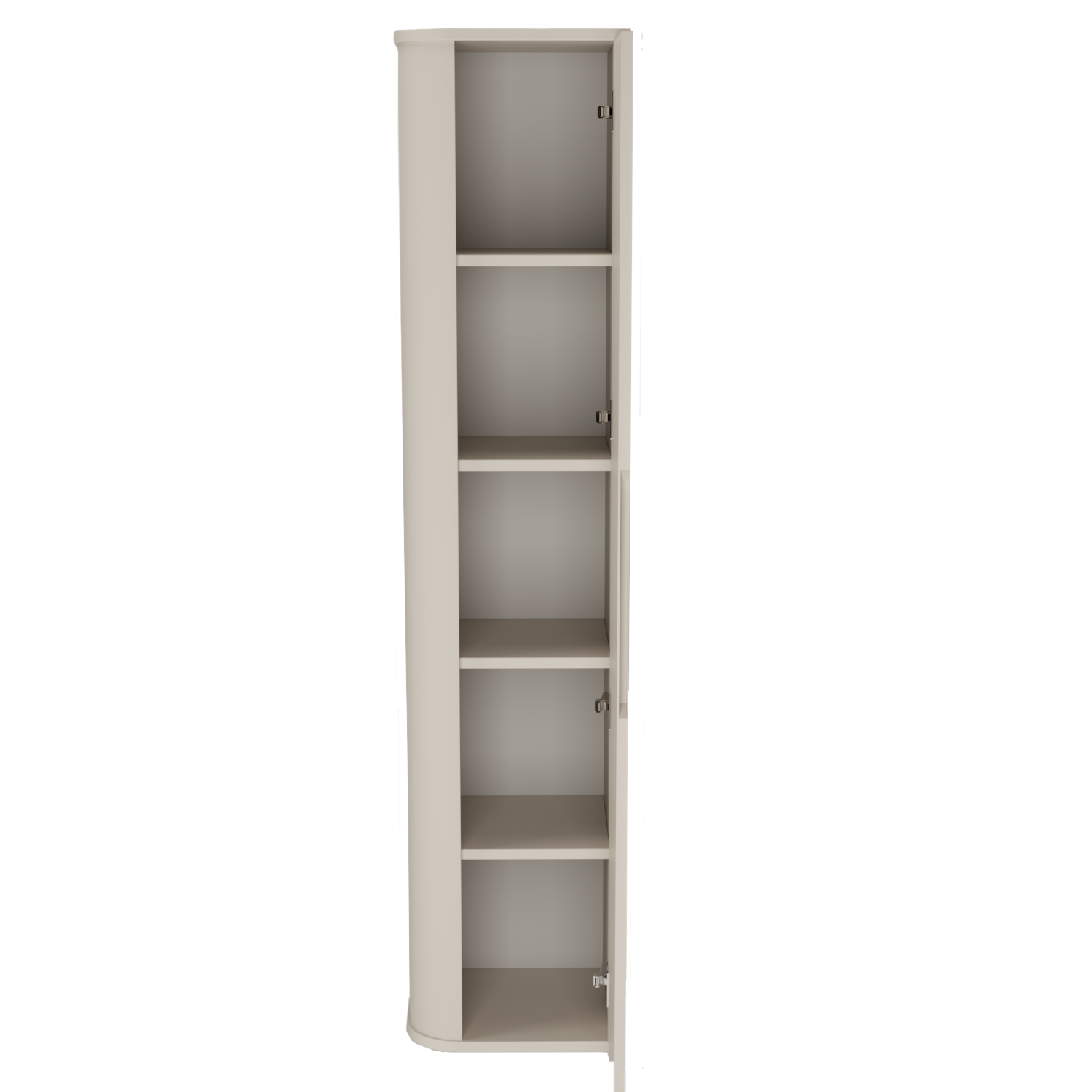 Dulap inalt pentru baie 160 cm, margini rotunjite, cu rafturi Luma - Casmir