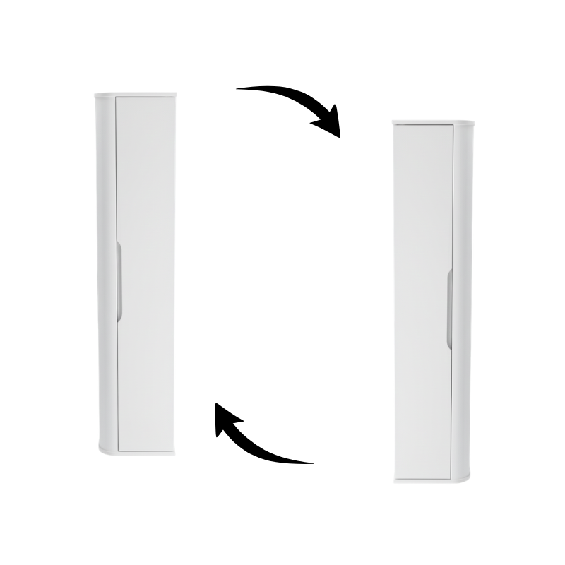 Dulap inalt pentru baie 160 cm, margini rotunjite, cu rafturi Luma - Alb