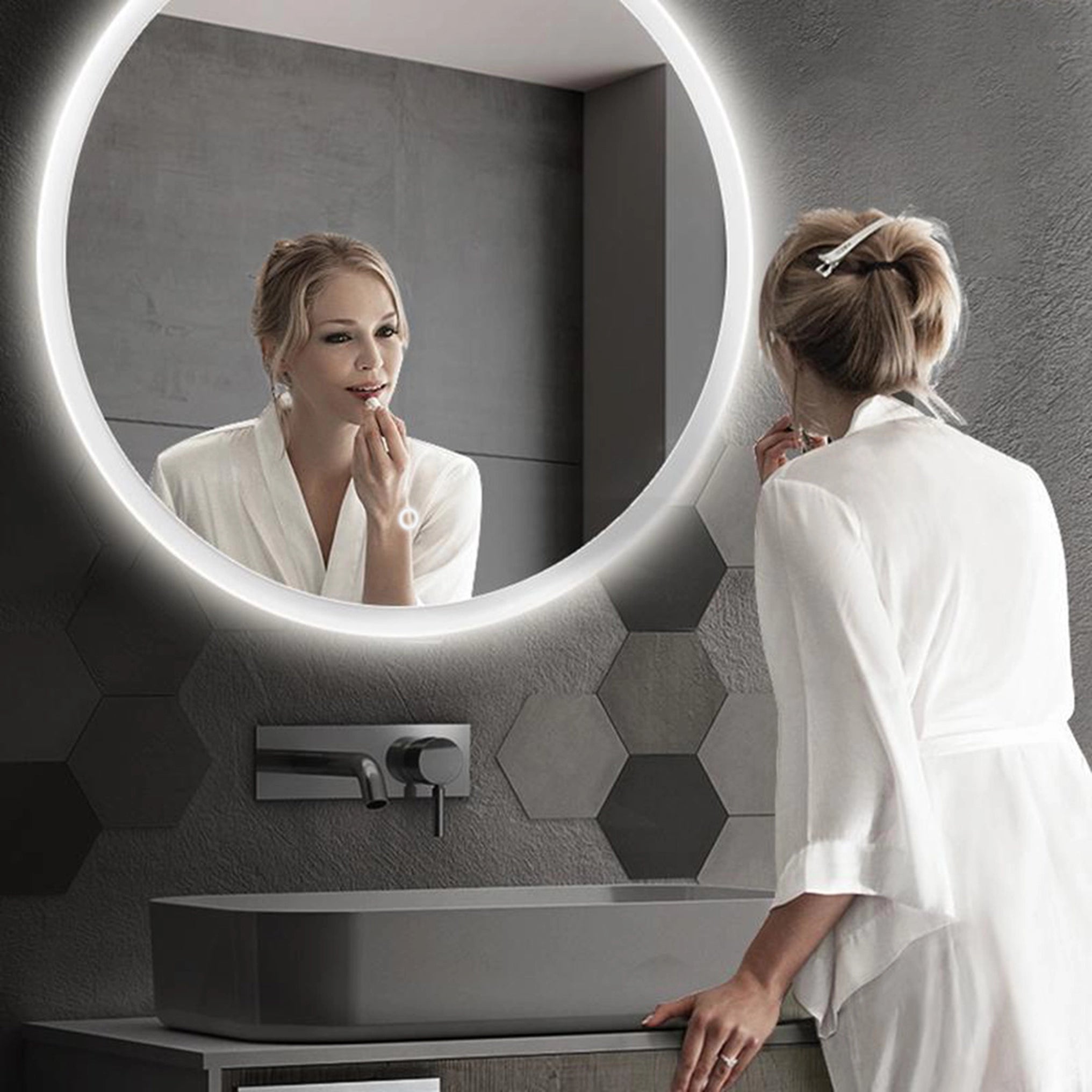 Oglinda de perete cu LED-uri FFJ - 80 cm