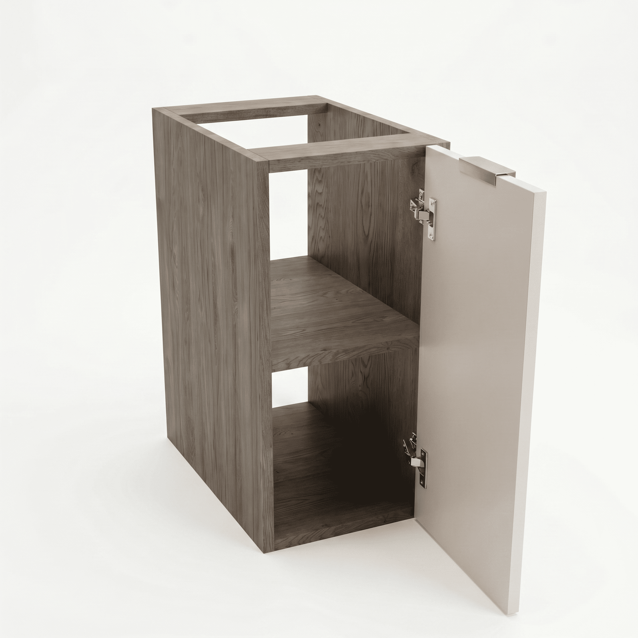 Dulap de baie 30 cm cu 1 usa, fronturi cu rama decorativa, fara blat Roma - Casmir/Nuc inchis