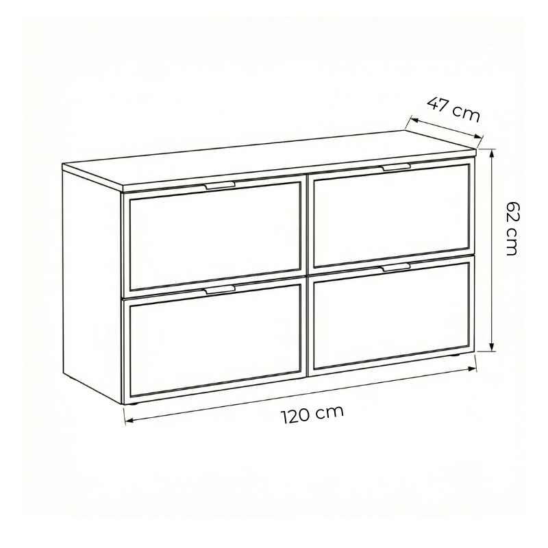 Dulap pentru lavoar 100 cm, cu cos de rufe, fronturi cu rama decorativa Roma - Alb/Stejar Cremona