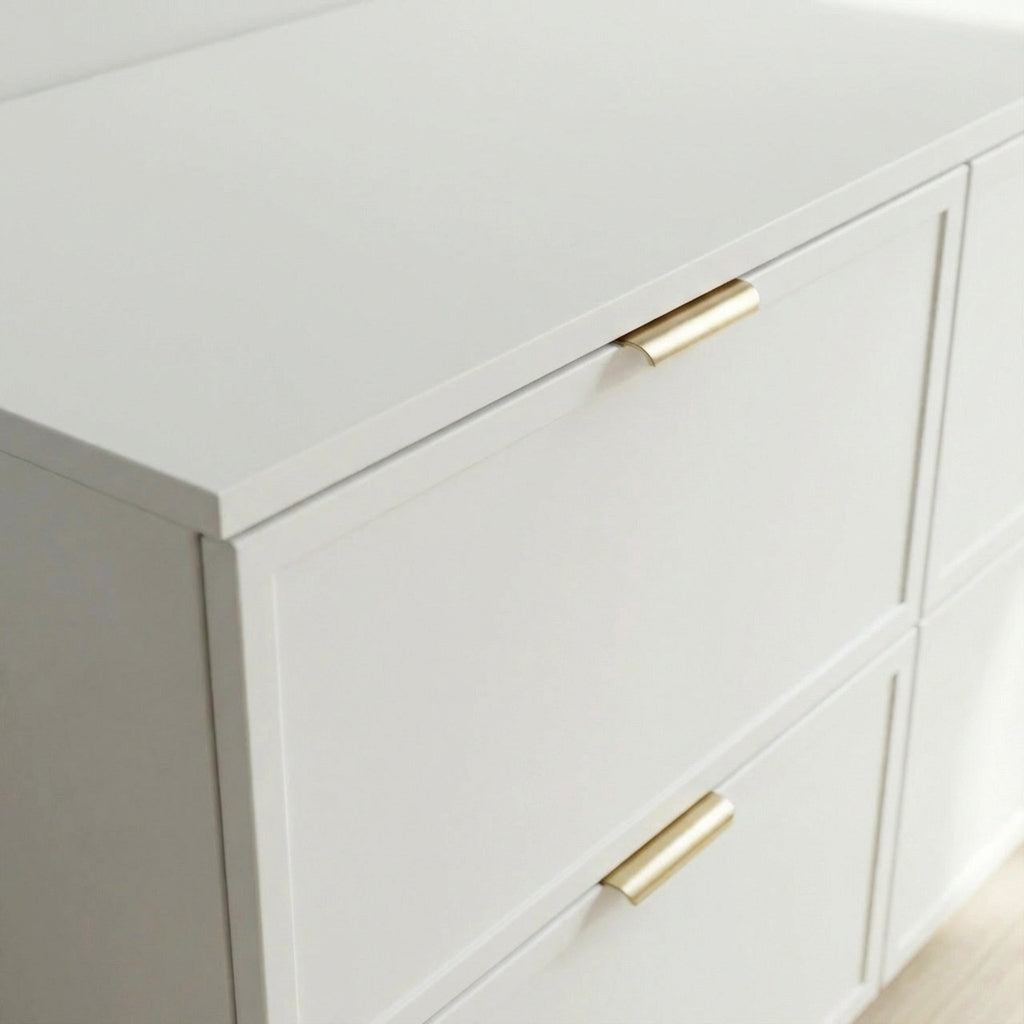 Dulap pentru lavoar 140 cm, cu raft, fronturi cu rama decorativa, 4 sertare Roma - Alb