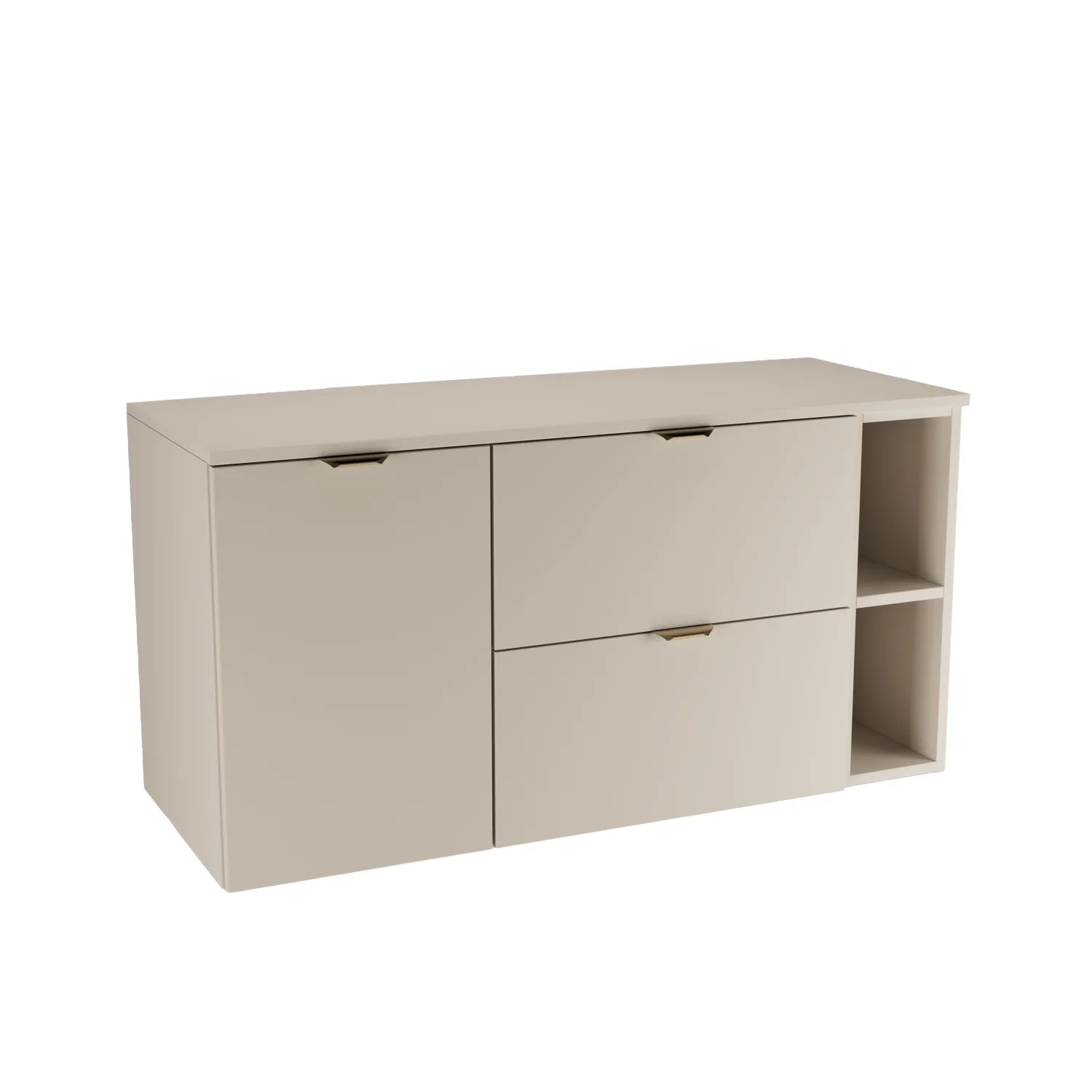 Dulap pentru lavoar 120 cm cu cos de rufe, cu raft, fronturi netede Orio - Casmir