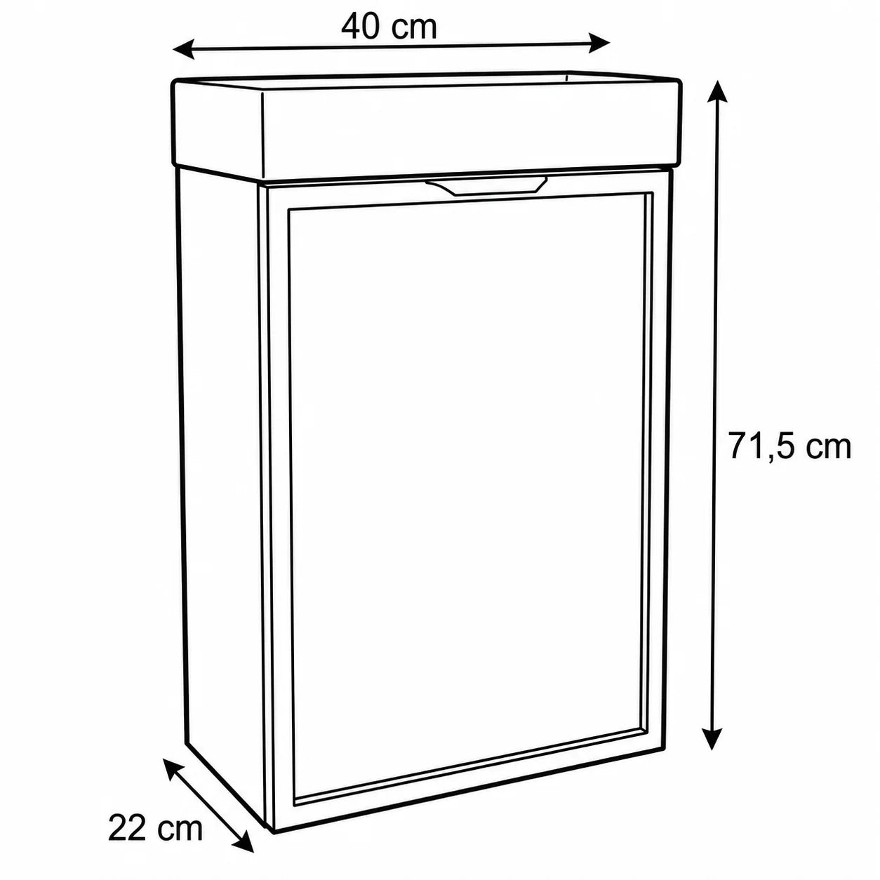 Dulap de baie 40 cm, cu chiuveta, fronturi cu rama decorativa Roma - Alb