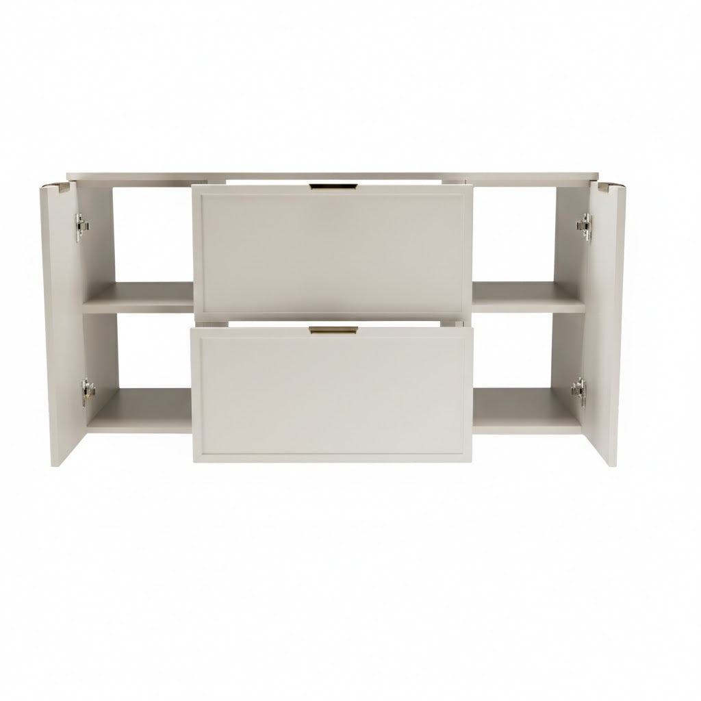 Dulap pentru lavoar 120 cm fronturi cu rama decorativa, 2 usi si 2 sertare Roma - Alb