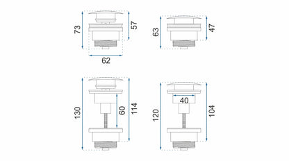 Dop universal click-clack - Alb Mat