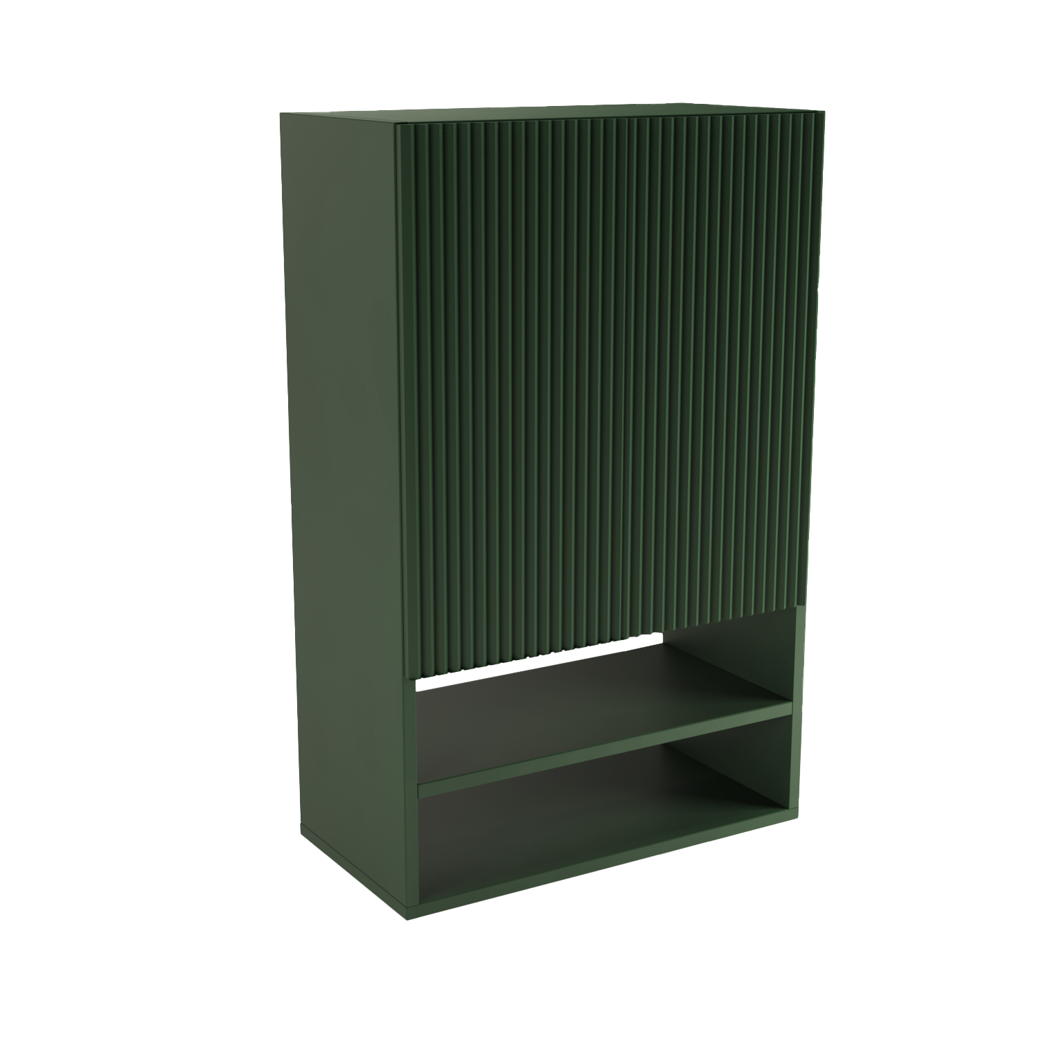 Dulap de perete deasupra toaletei 60 cm suspendat, fronturi canelate Willy - Salbei