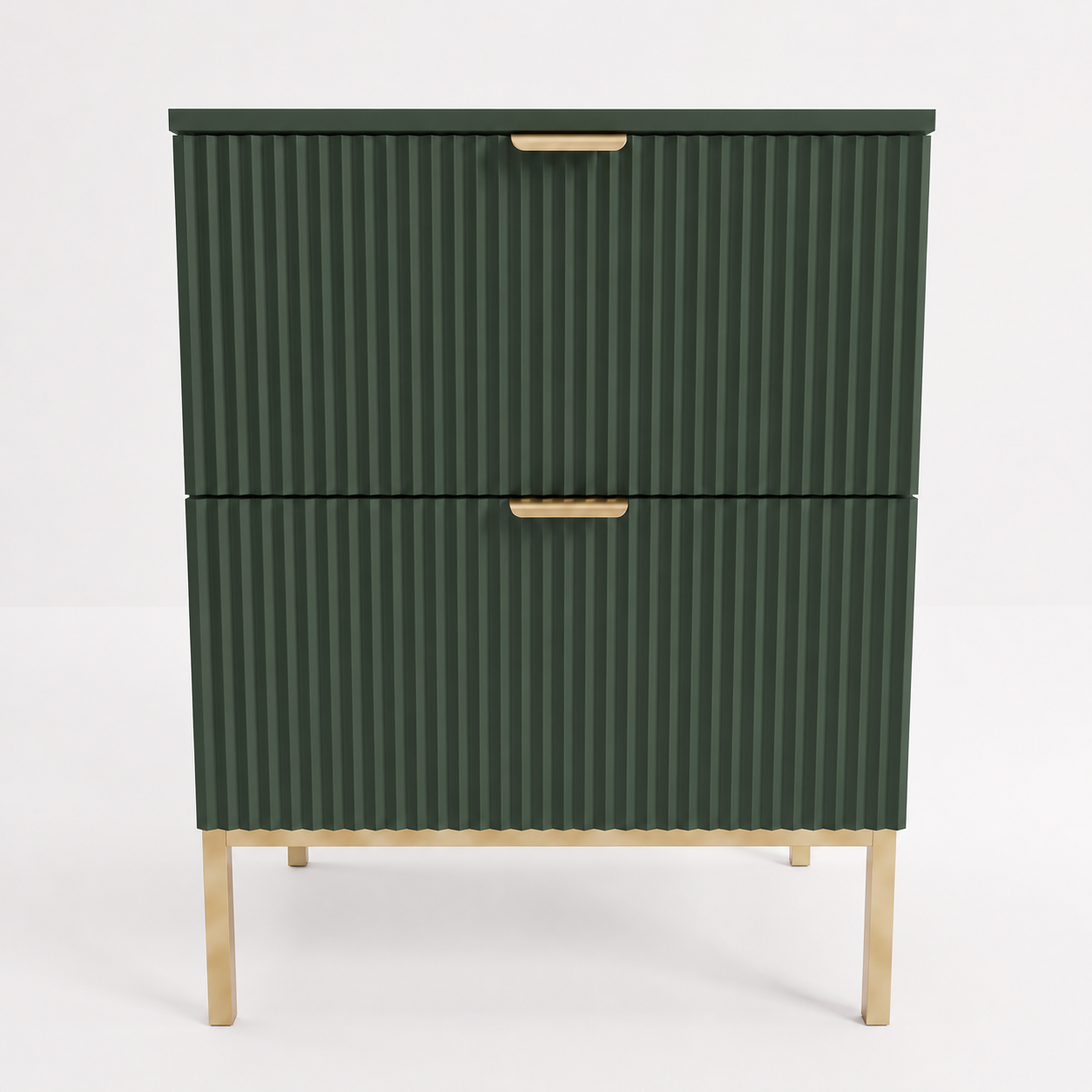 Dulap pentru lavoar 60 cm pe un cadru metalic, 2 sertare Willy - Verde