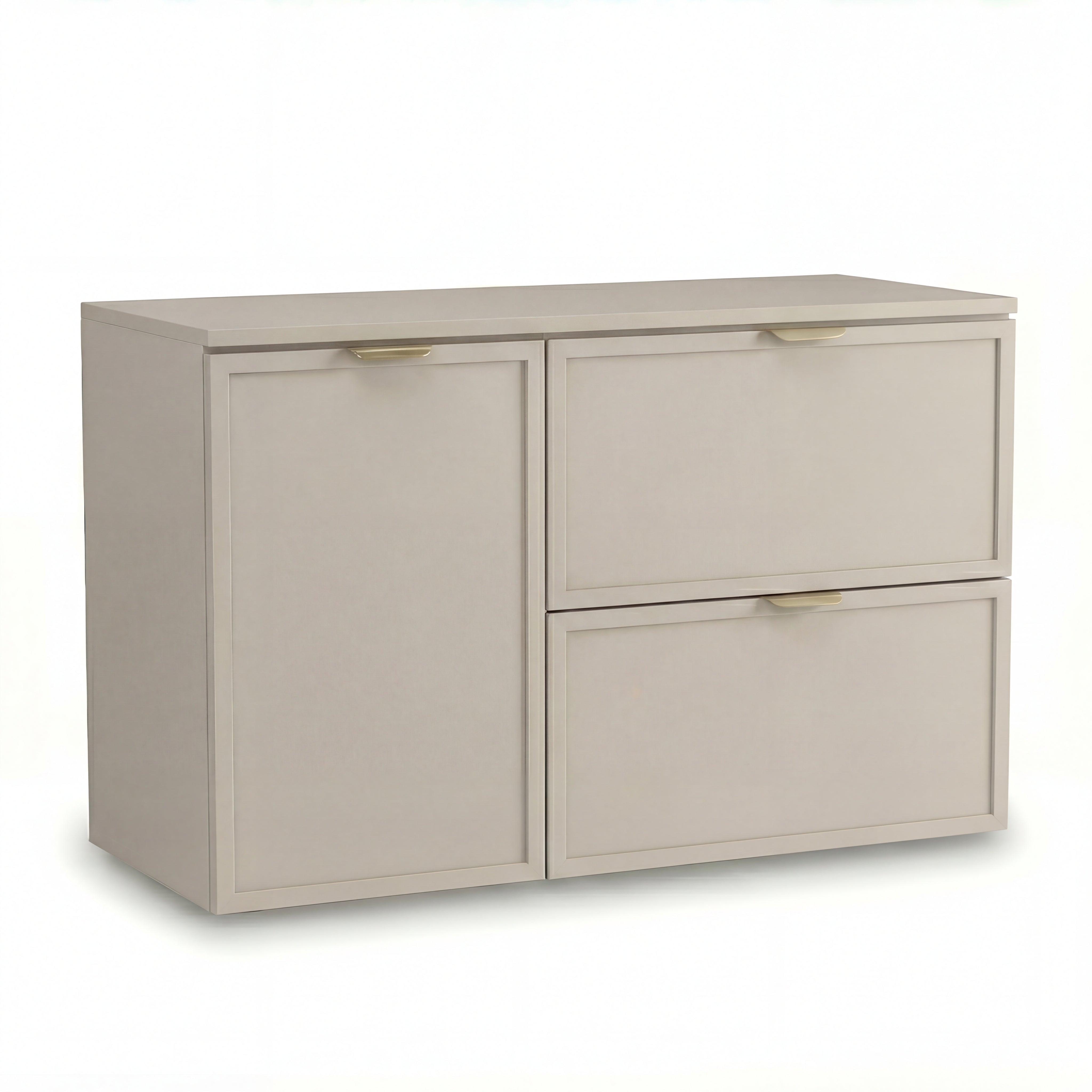 Dulap pentru lavoar 100 cm, cu cos de rufe, fronturi cu rama decorativa Roma - Casmir