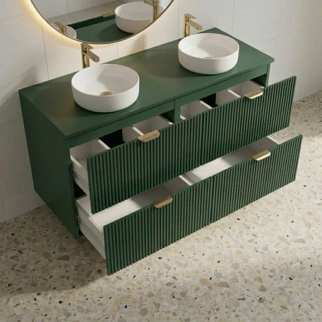 Dulap pentru lavoar 120 cm 4 sertare Willy - Verde