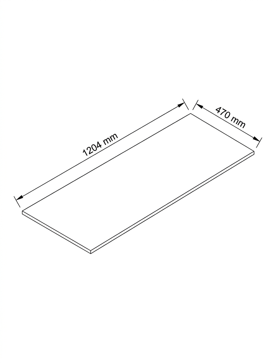 Blat de baie 120 cm, sub dulapul pentru chiuvetă - Stejar artizanal
