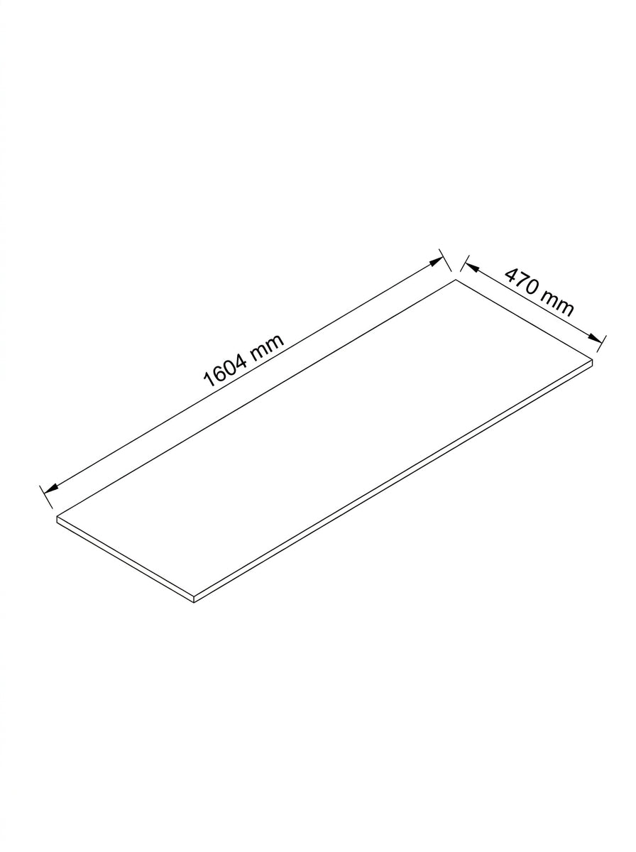 Blat de baie 160 cm, sub dulapul pentru chiuvetă - Stejar artizanal