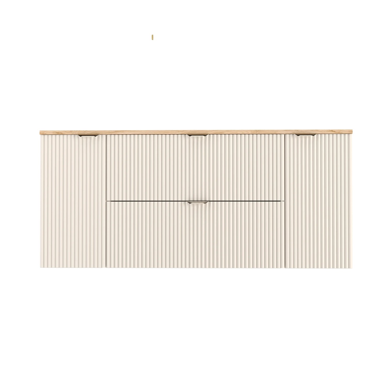 Dulap pentru lavoar 140 cm cu 2 usi, cu 2 sertare, fronturi canelate Willy - Casmir, Nuc top