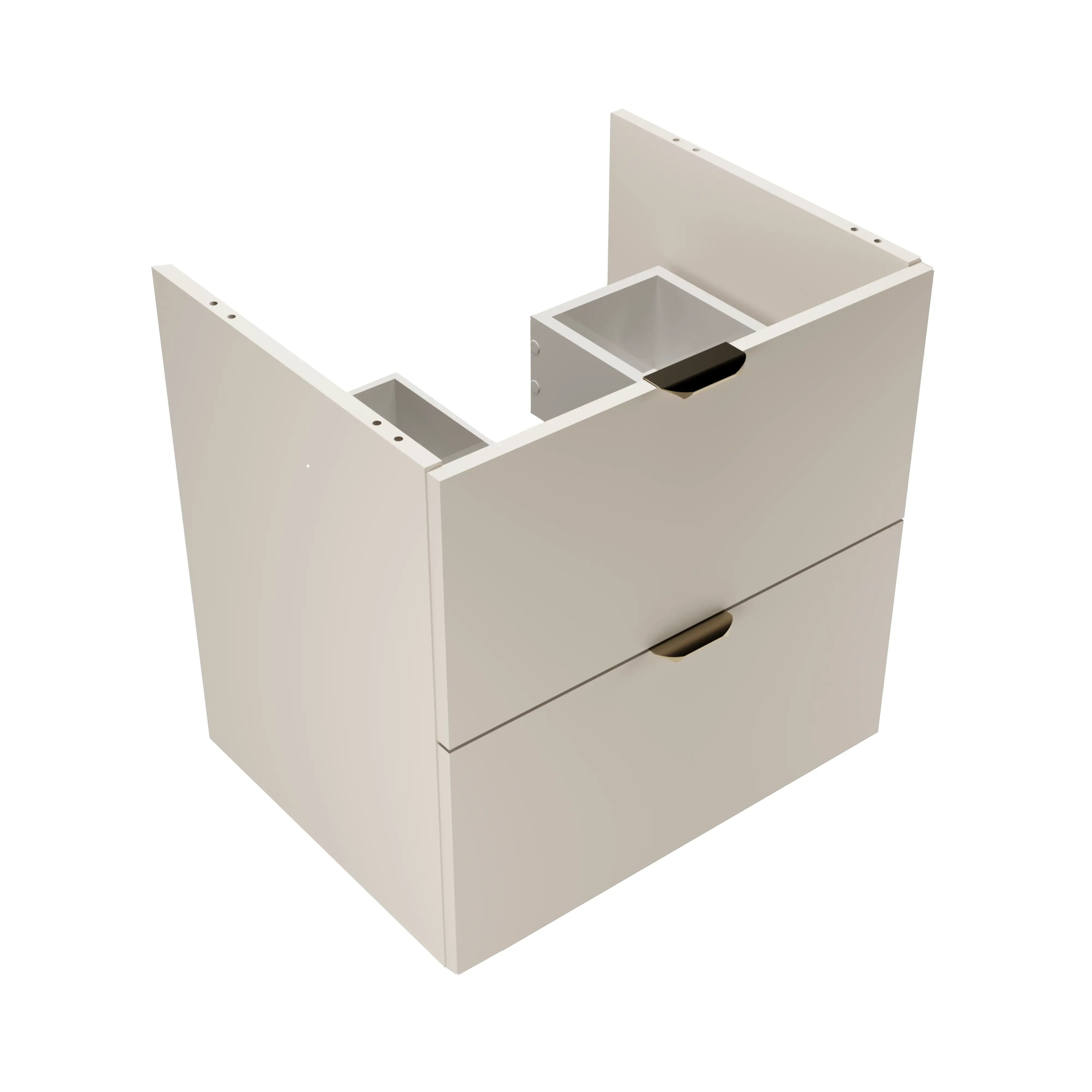 Dulap pentru lavoar 60 cm, 2 sertare, fronturi netede, fara blat Orio - Casmir