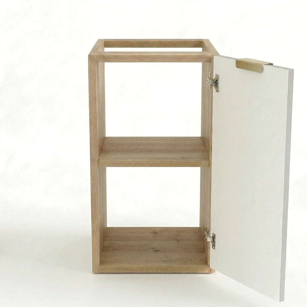 Dulap de baie 30 cm cu 1 usa, fronturi netede Orio - Casmir/Stejar artizanal