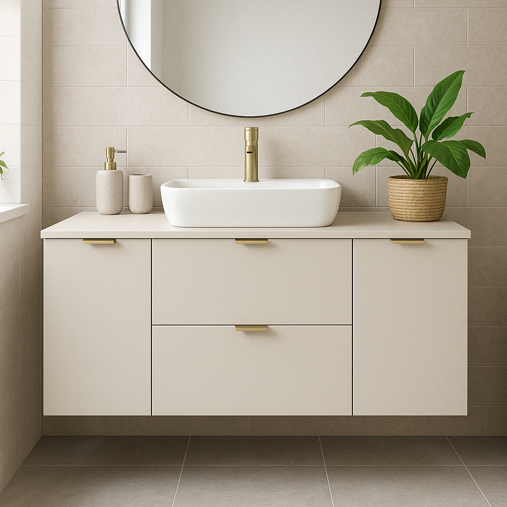 Dulap pentru lavoar 120 cm  cu 2 usi, cu 2 sertare, fronturi netede Orio - Casmir