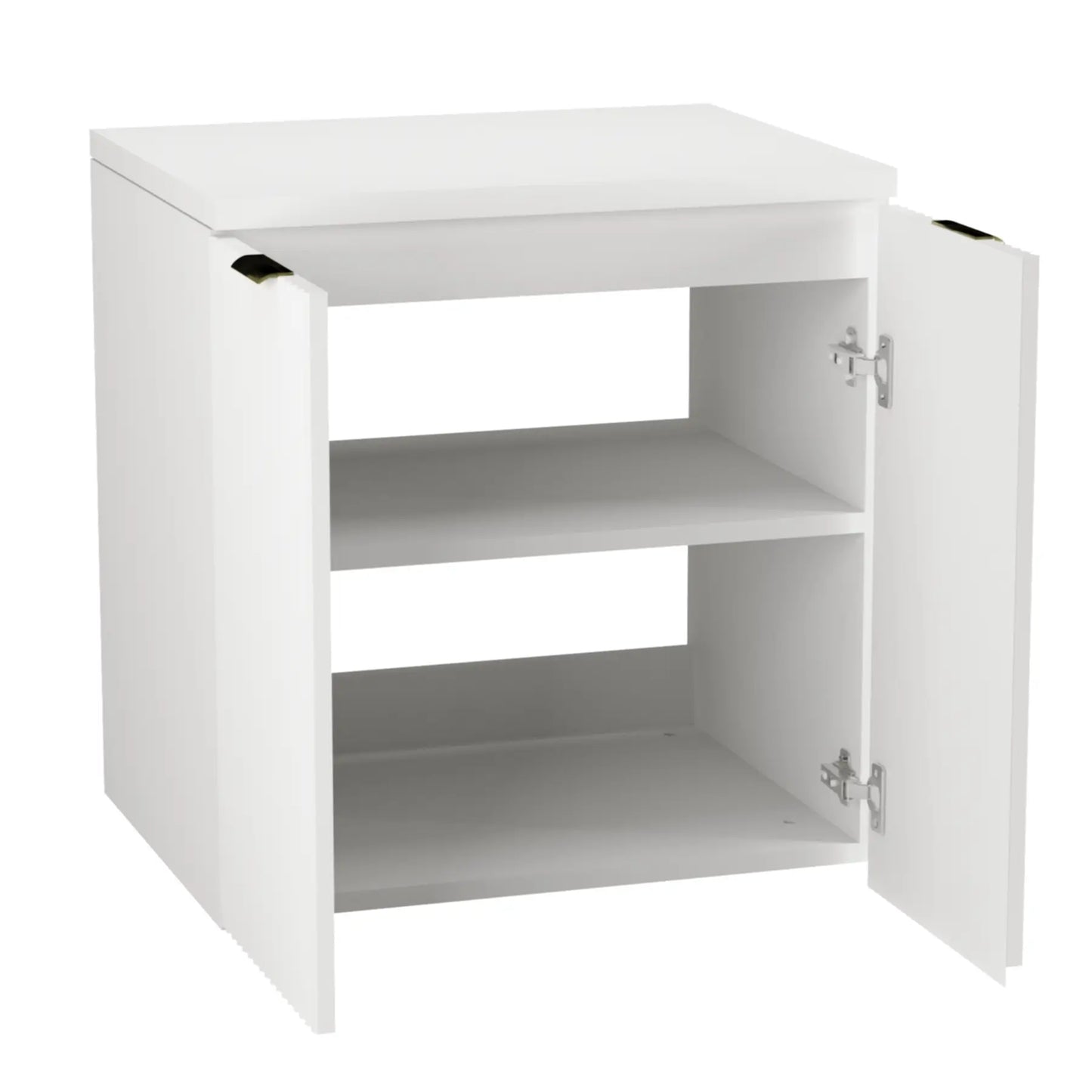 Dulap pentru lavoar 60 cm cu 2 usi, fronturi canelate Willy - Alb