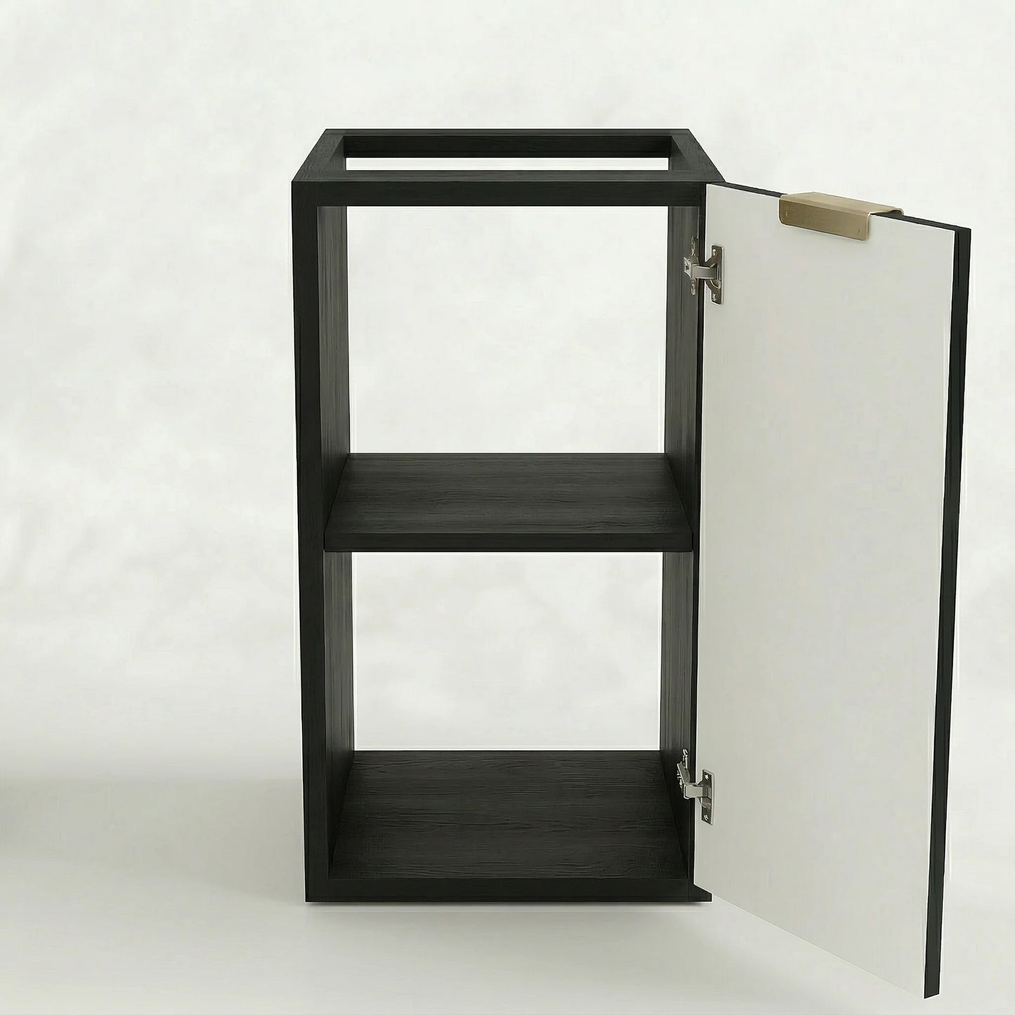 Dulap de baie 30 cm cu 1 usa, fronturi canelate, fara blat Willy - Negru