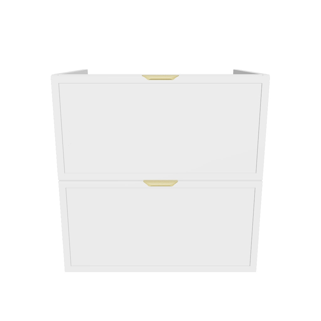 Dulap pentru lavoar 60 cm, 2 sertare, fronturi cu rama decorativa, fara blat Roma - Alb