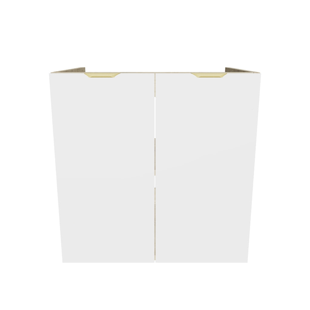 Dulap pentru lavoar 60 cm cu 2 usi, fronturi netede, fara blat Orio - Alb/Stejar artizanal