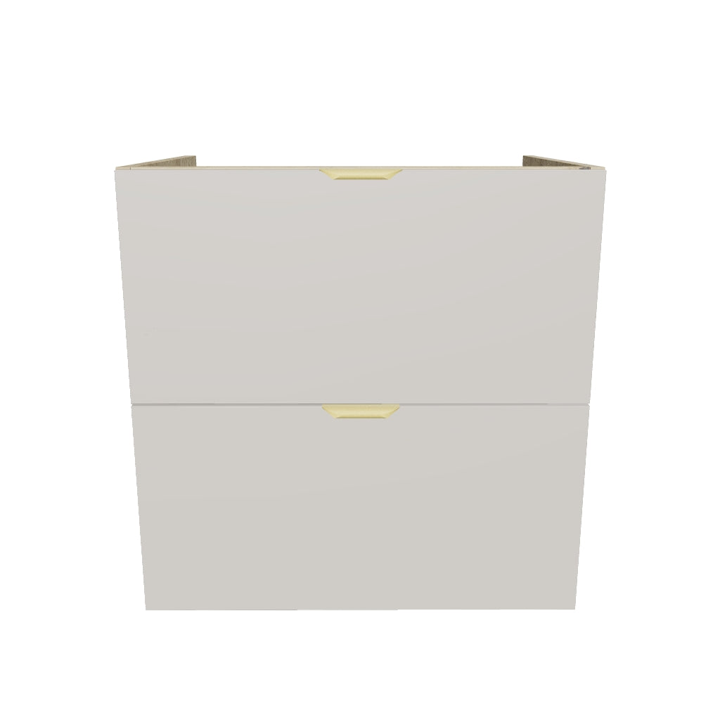Dulap pentru lavoar 60 cm, 2 sertare, fronturi netede, fara blat Orio - Casmir/Stejar artizanal