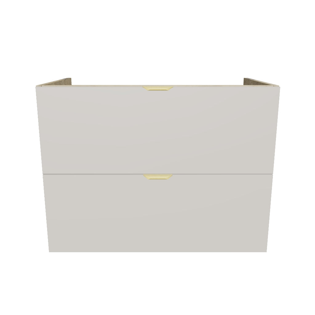Dulap pentru lavoar 80 cm, 2 sertare, fronturi netede, fara blat Orio - Casmir/Stejar artizanal