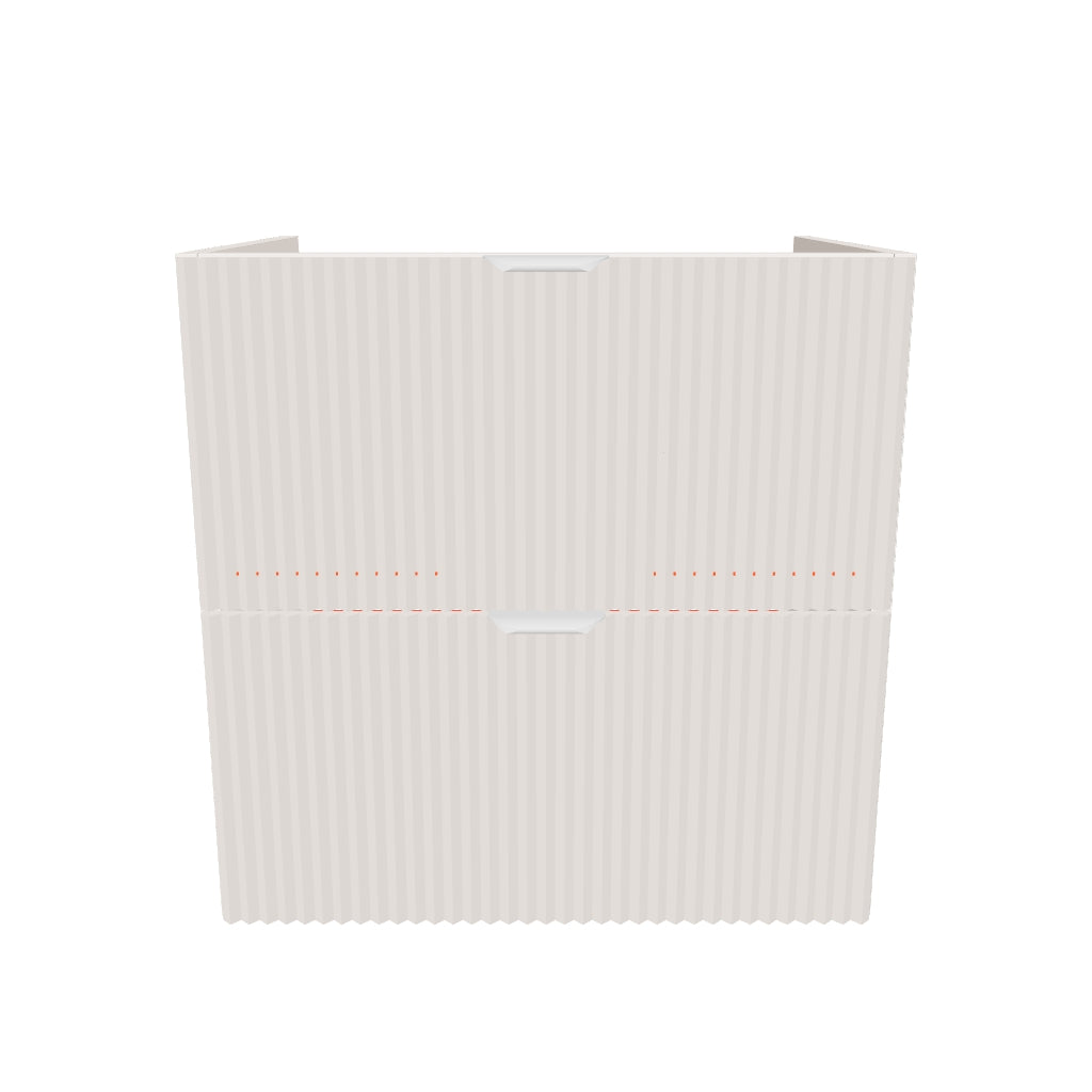 Dulap pentru lavoar 60 cm, 2 sertare, fronturi canelate, fara blat Willy - Casmir