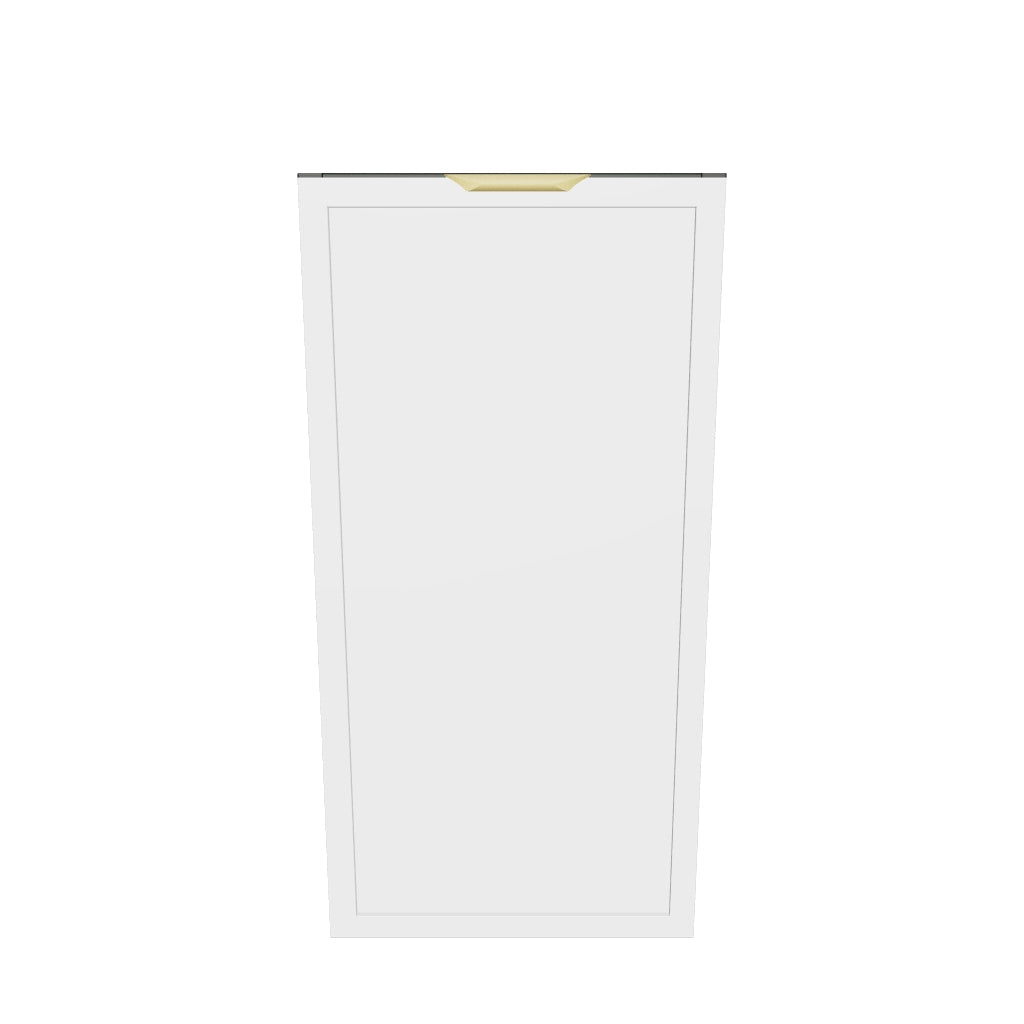 Dulap de baie 30 cm cu 1 usa, fronturi cu rama decorativa, fara blat Roma - Alb/Nuc inchis