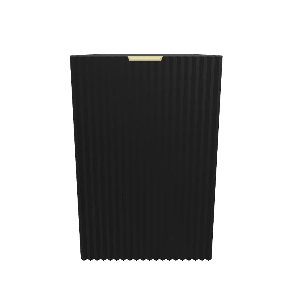 Dulap de baie 40 cm cos de rufe, fronturi canelate Willy, fara blat - Negru