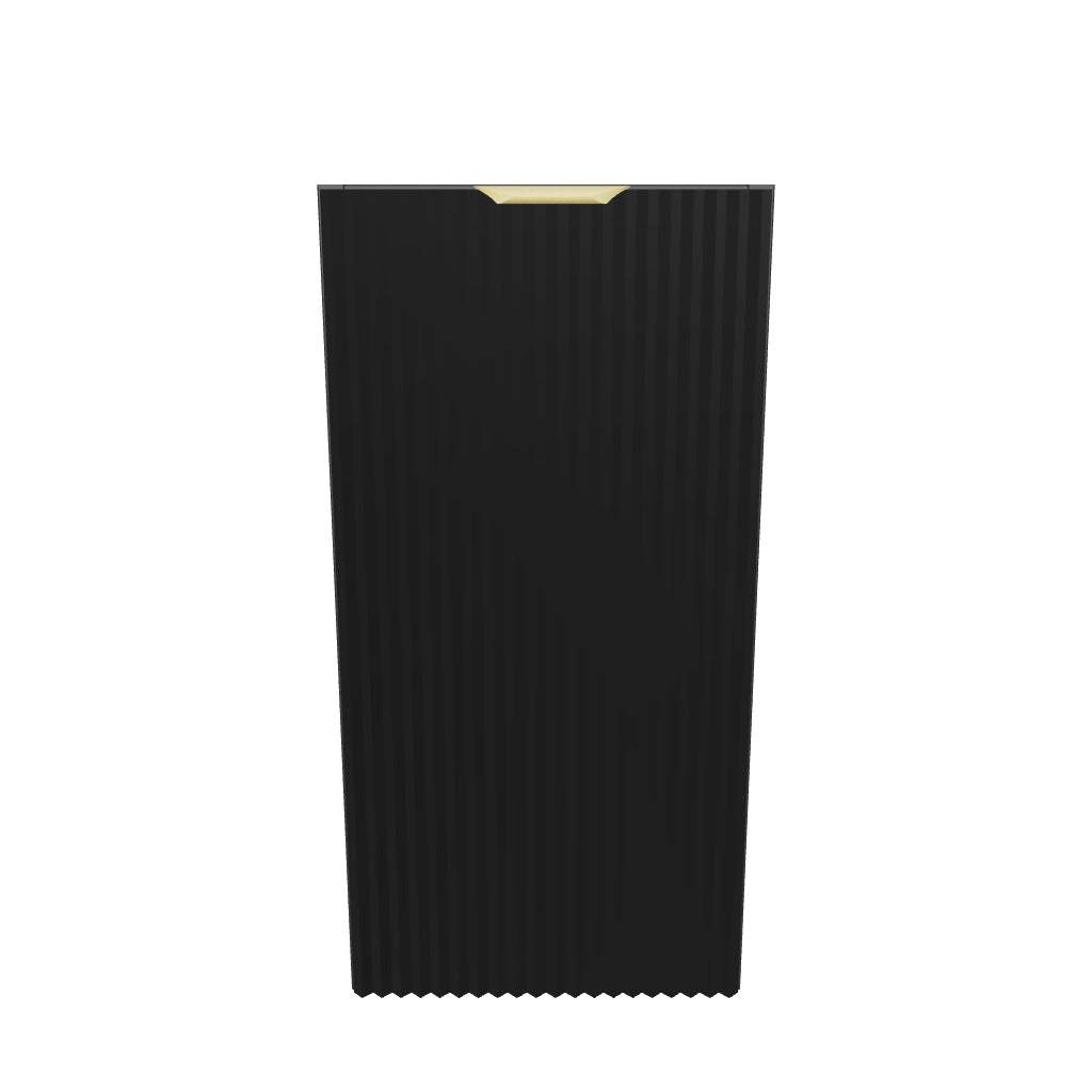Dulap de baie 30 cm cu 1 usa, fronturi canelate, fara blat Willy - Negru