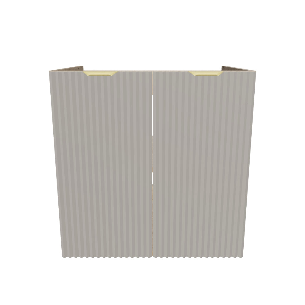 Dulap pentru lavoar 60 cm cu 2 usi, fronturi canelate, fara blat Willy - Casmir/Nuc