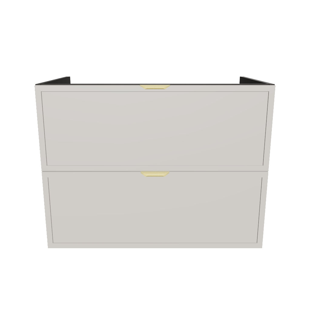 Dulap pentru lavoar 80 cm, 2 sertare, fronturi cu rama decorativa, fara blat Roma - Casmir/Stejar Cremona
