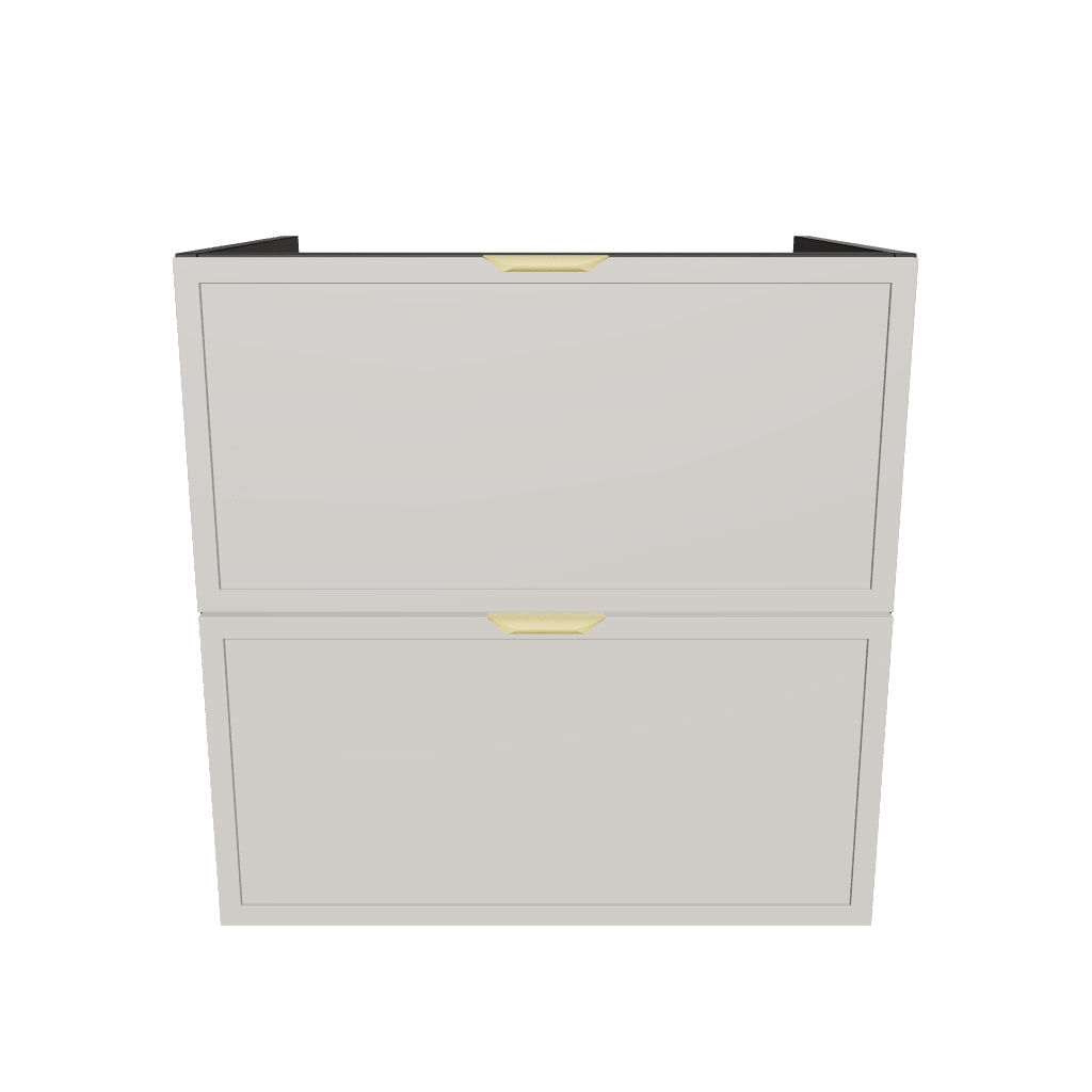 Dulap pentru lavoar 60 cm, 2 sertare, fronturi cu rama decorativa, fara blat Roma - Casmir/Stejar Cremona