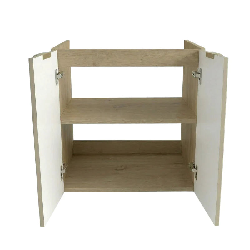 Dulap pentru lavoar 60 cm cu 2 usi, fronturi netede, fara blat Orio - Casmir/Stejar artizanal