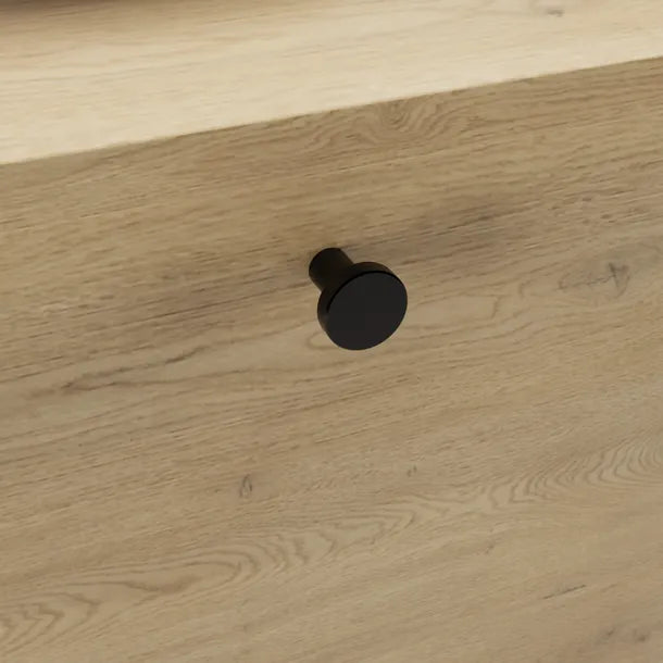 Dulap pentru lavoar 80 cm cu raft, fronturi netede Belino - Stejar Cremona