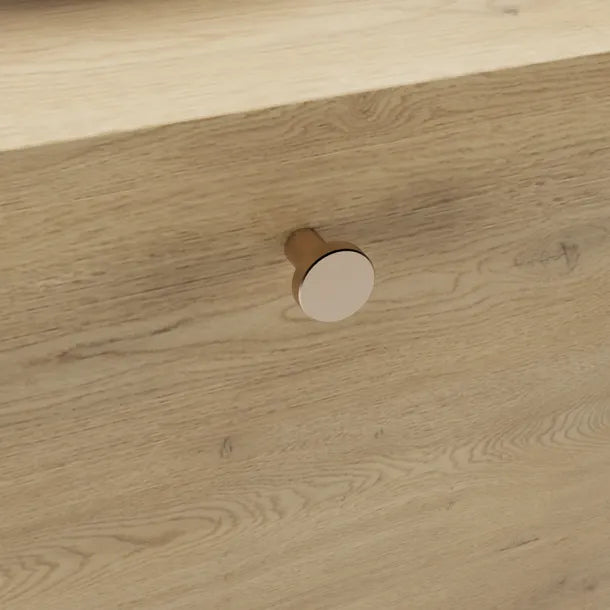 Dulap pentru lavoar 80 cm cu raft, fronturi netede Belino - Stejar Cremona